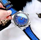 Versace Chain Reaction Quartz Blue Dial Blue & Black Leather Strap Watch for Men - VEDY00119 Authentic Buy Shop Now
