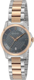 Gucci G Timeless Grey Dial Two Tone Steel Strap Watch For Women - YA126527 Authentic Buy Shop Now