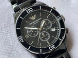 Emporio Armani Black Ceramic Chronograph Black Dial Watch For Men - AR1421 Authentic Buy Shop Now