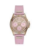Guess Frontier Diamonds Rose Gold Dial Pink Rubber Strap Watch For Women - W1160L5 Authentic Buy Shop Now