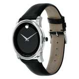 Movado Museum Black Dial Black Leather Strap Watch For Men - 606502 Authentic Buy Shop Now