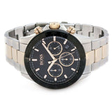 Hugo Boss Here Chronograph Black Dial Two Tone Steel Strap Watch for Men - 1513757 Authentic Buy Shop Now