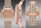 Burberry Chronograph Rose Gold Dial Beige Leather Strap Watch for Women - BU9704 Authentic Buy Shop Now