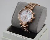 Michael Kors Sawyer Mother of Pearl White Dial Rose Gold Steel Strap Watch for Women - MK6282 Authentic Buy Shop Now
