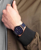Calvin Klein Even Blue Dial Blue Leather Strap Watch for Men - K7B214VN Authentic Buy Shop Now