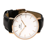 Daniel Wellington Classic Sheffield White Dial Black Leather Strap Watch for Women - DW00100036 Authentic Buy Shop Now