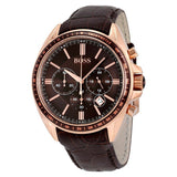Hugo Boss Driver Sport Chronograph Brown Dial Brown Leather Strap Watch for Men - 1513093 Authentic Buy Shop Now