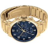Tommy Hilfiger Daniel Chronograph Blue Dial Gold Steel Strap Watch for Men - 1710384 Authentic Buy Shop Now