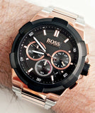 Hugo Boss Supernova Black Dial Two Tone Steel Strap Watch for Men - 1513358 Authentic Buy Shop Now