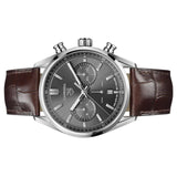 Tag Heuer Carrera Chronograph Grey Dial Brown Leather Strap Watch for Men - CBN2012.FC6483 Authentic Buy Shop Now