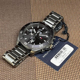 Tommy Hilfiger Larson Chronograph Grey Dial Silver Steel Strap Watch For Men - 1791918 Authentic Buy Shop Now