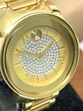 Movado Bold Pave Gold Dial Gold Steel Strap Watch For Women - 3600255 Authentic Buy Shop Now