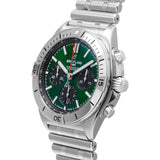 Breitling Chronomat B01 42mm Green Dial Silver Steel Strap Watch for Men - AB01343A1L1A1 Authentic Buy Shop Now