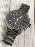 Diesel Mega Chief Chronograph Blue Dial Black Steel Strap Watch For Men - DZ4329 Authentic Buy Shop Now