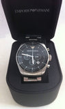 Emporio Armani Sportivo Chronograph Black Dial Silver Stainless Steel Watch For Men - AR0585 Authentic Buy Shop Now