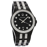 Bulova Crystal Collection Black Dial Two Tone Steel Strap Watch for Men - 98K101 Authentic Buy Shop Now