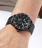 Emporio Armani Meccanico Automatic Black Dial Black Steel Strap Watch For Men - AR60054 Authentic Buy Shop Now