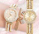 Guess Gala Diamonds Gold Dial Gold Steel Strap Watch for Women - GW0401L2 Authentic Buy Shop Now