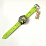 Michael Kors Janelle Three Hand Neon Green Dial Neon Green Rubber Strap Watch For Women - MK7351 Authentic Buy Shop Now