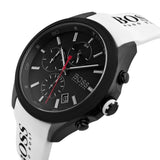 Hugo Boss Velocity Black Dial White Rubber Strap Watch for Men - 1513718 Authentic Buy Shop Now