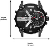 Diesel Mr. Daddy 2.0 Quartz Black Dial Black Nylon Strap Watch For Men - DZ7433 Authentic Buy Shop Now