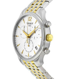 Tissot T Classic Tradition Chronograph White Dial Two Tone Steel Strap Watch For Men - T063.617.22.037.00 Authentic Buy Shop Now