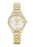 Coach Delancey Mother of Pearl Dial Gold Steel Strap Watch for Women - 14502478 Authentic Buy Shop Now