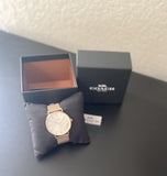 Coach Perry White Rose Gold Mesh Bracelet Watch for Women - 14503126 Authentic Buy Shop Now