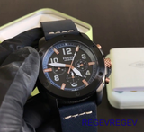 Fossil Modern Machine Chronograph Black Dial Blue Leather Strap Watch for Men - FS5066 Authentic Buy Shop Now