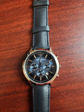 Emporio Armani Classic Chronograph Blue Dial Blue Leather Strap Watch For Men - AR2473 Authentic Buy Shop Now