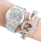 Guess Moonlight Multi Function Diamonds Silver Dial Silver Steel Strap Watch for Women - GW0320L1 Authentic Buy Shop Now
