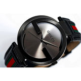Gucci Interlocking G XL Black Dial Red & Green Leather Strap Watch For Men - YA133206 Authentic Buy Shop Now