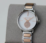 Michael Kors Portia Quartz Silver Dial Two Tone Steel Strap Watch For Women - MK3709 Authentic Buy Shop Now