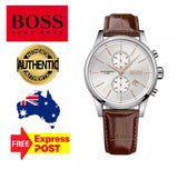 Hugo Boss Jet Chronograph Quartz Silver Dial Brown Leather Strap Watch For Men - HB1513280 Authentic Buy Shop Now