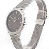 Calvin Klein Minimal Grey Dial Silver Mesh Bracelet Watch for Men - K3M22124 Authentic Buy Shop Now