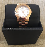Marc Jacobs Amy White Dial Rose Gold Steel Strap Watch for Women - MBM3077 Authentic Buy Shop Now