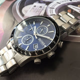 Hugo Boss Rafale Quartz Blue Dial Silver Steel Strap Watch for Men - 1513510 Authentic Buy Shop Now
