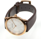 Calvin Klein Minimal White Dial Brown Leather Strap Watch for Women - K3M226G6 Authentic Buy Shop Now