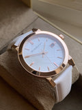 Burberry The City White Dial White Leather Strap Watch for Women - BU9012 Authentic Buy Shop Now