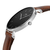 Daniel Wellington Classic Petite St Mawes Black Dial Brown Leather Strap Watch For Women - DW00100181 Authentic Buy Shop Now