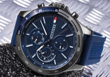 Tommy Hilfiger Bank Blue Dial Blue Rubber Strap Watch for Men - 1791721 Authentic Buy Shop Now