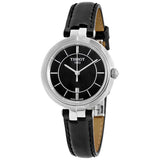 Tissot T Lady Flamingo Black Dial Black Leather Strap Watch For Women - T094.210.16.051.00 Authentic Buy Shop Now