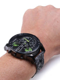 Diesel Big Daddy Chronograph Black Dial Black Leather Strap Watch For Men - DZ7311 Authentic Buy Shop Now