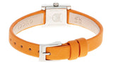 Gucci G-Frame Square Mother of Pearl Orange Dial Orange Leather Strap Watch For Women - YA128532 Authentic Buy Shop Now