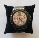 Michael Kors Everest Quartz Rose Gold Dial Black Steel Strap Watch For Women - MK5872 Authentic Buy Shop Now