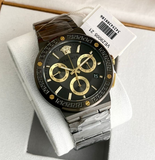 Versace Greca Icon Quartz Black Dial Black Steel Strap Watch For Men - VEZ900521 Authentic Buy Shop Now
