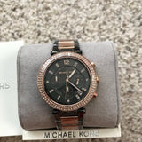 Michael Kors Parker Chronograph Grey Dial Two Tone Steel Strap Watch For Women - MK6440 Authentic Buy Shop Now