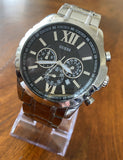 Guess Chronograph Black Dial Silver Steel Strap Watch for Men - W0193G2 Authentic Buy Shop Now