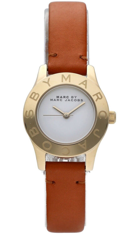 Marc Jacobs Mini Blade White Dial Brown Leather Strap Watch for Women - MBM1219 Authentic Buy Shop Now