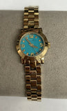 Marc Jacobs Amy Dinky Blue Dial Gold Steel Strap Watch for Women - MBM3229 Authentic Buy Shop Now